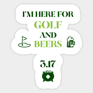 Golf Tee Shirt, Golf, Golf shirt, Golfing tee shirt, Fun golf shirt, golf clothing, St. Patricks Day Sticker